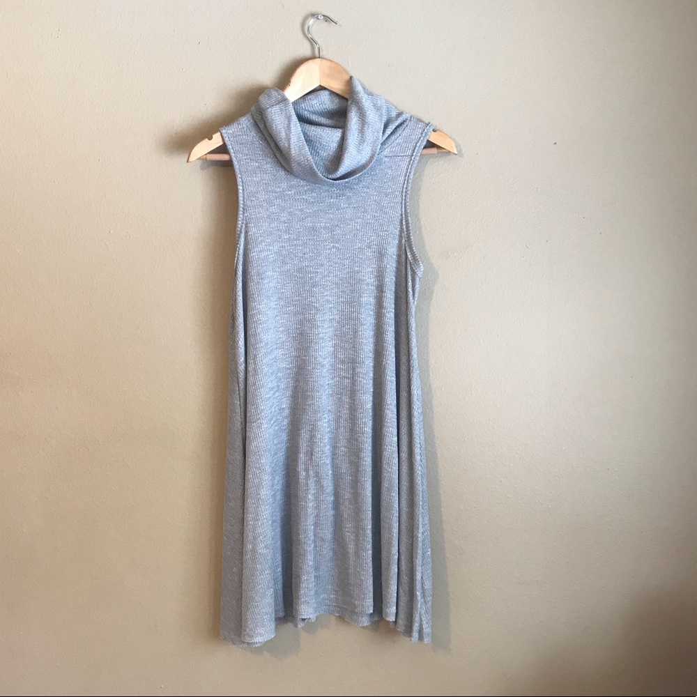 Cowl neck grey dress